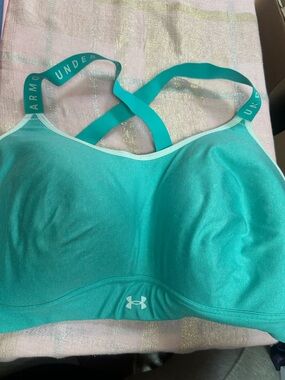 Under Armour Women's Infinity Mid Heather Cover Sports Bra Teal 3X